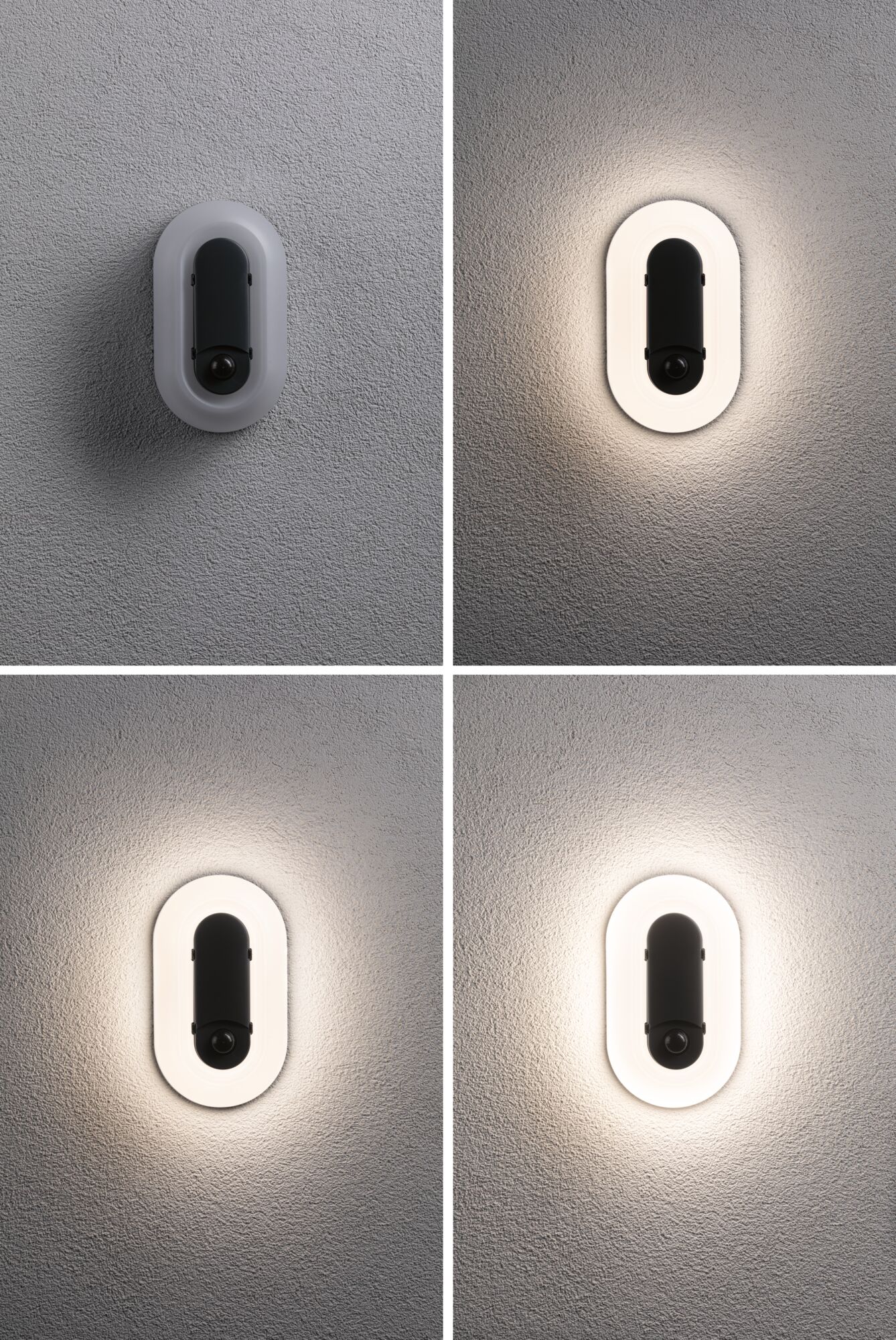 LED-wandarmatuur voor buiten Elunor incl. bewegingsmelder IP65 langwerpig 122x212mm 2200 - 4000K 18,5W 1445lm 230V Antraciet/Wit Polycarbonaat
