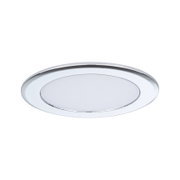 Rundes LED-Einbaupanel in Weiß mit Chromrand, energiesparende Deckenleuchte für Wohnräume