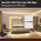 MaxLED 1000 Full-Line COB Edge LED corner module in grey with warm white light for uniform lighting