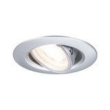 Round adjustable recessed spotlight in silver metal with LED light for modern room lighting