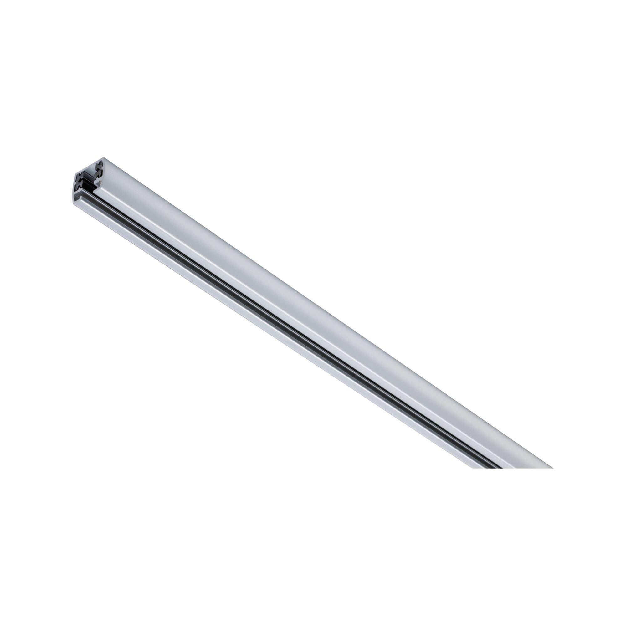 URail Skinne 2m 230V Krom mat Lang sølvfarvet aluminiums skinneafsnit til LED-skinnebelysningssystemer med sort indvendigt profil