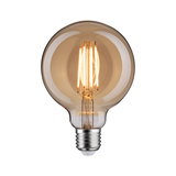 Runde LED-Glühbirne mit warmem Licht und braunem Glas, energiesparende Vintage-Lampe
