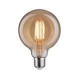 Runde LED-Glühbirne mit warmem Licht und braunem Glas, energiesparende Vintage-Lampe