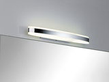 Applique murale LED moderne chromée avec diffuseur opale au-dessus du miroir pour salle de bain