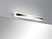 Moderne LED-wandlamp in chroom met opaal diffuser boven spiegel voor badkamerverlichting