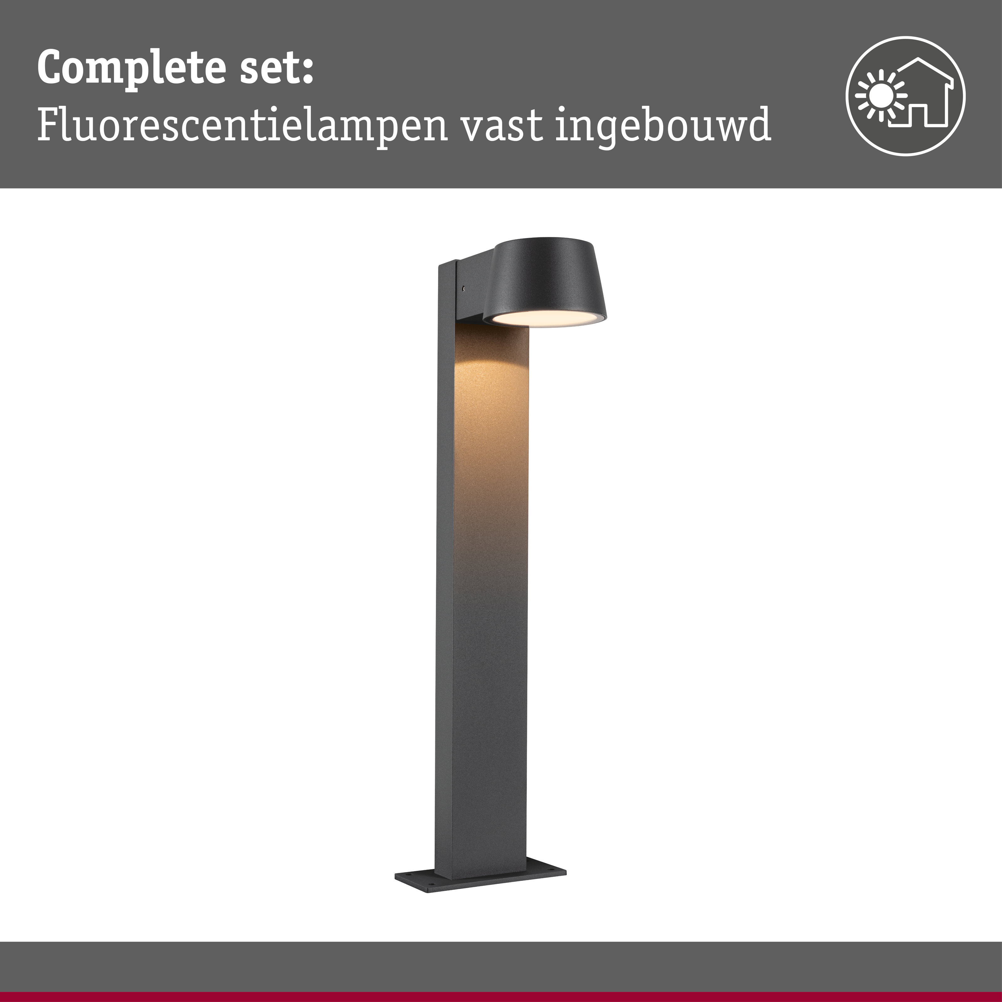 LED-bolderlamp Capea insectvriendelijk IP44 500mm 2200K 6W 450lm 230V 98° Antraciet Aluminium