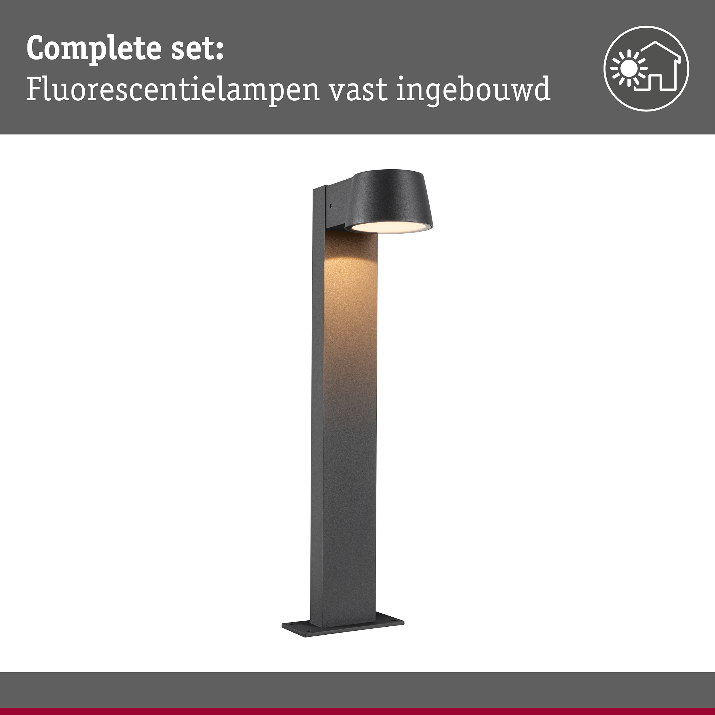 LED-bolderlamp Capea insectvriendelijk IP44 500mm 2200K 6W 450lm 230V 98° Antraciet Aluminium