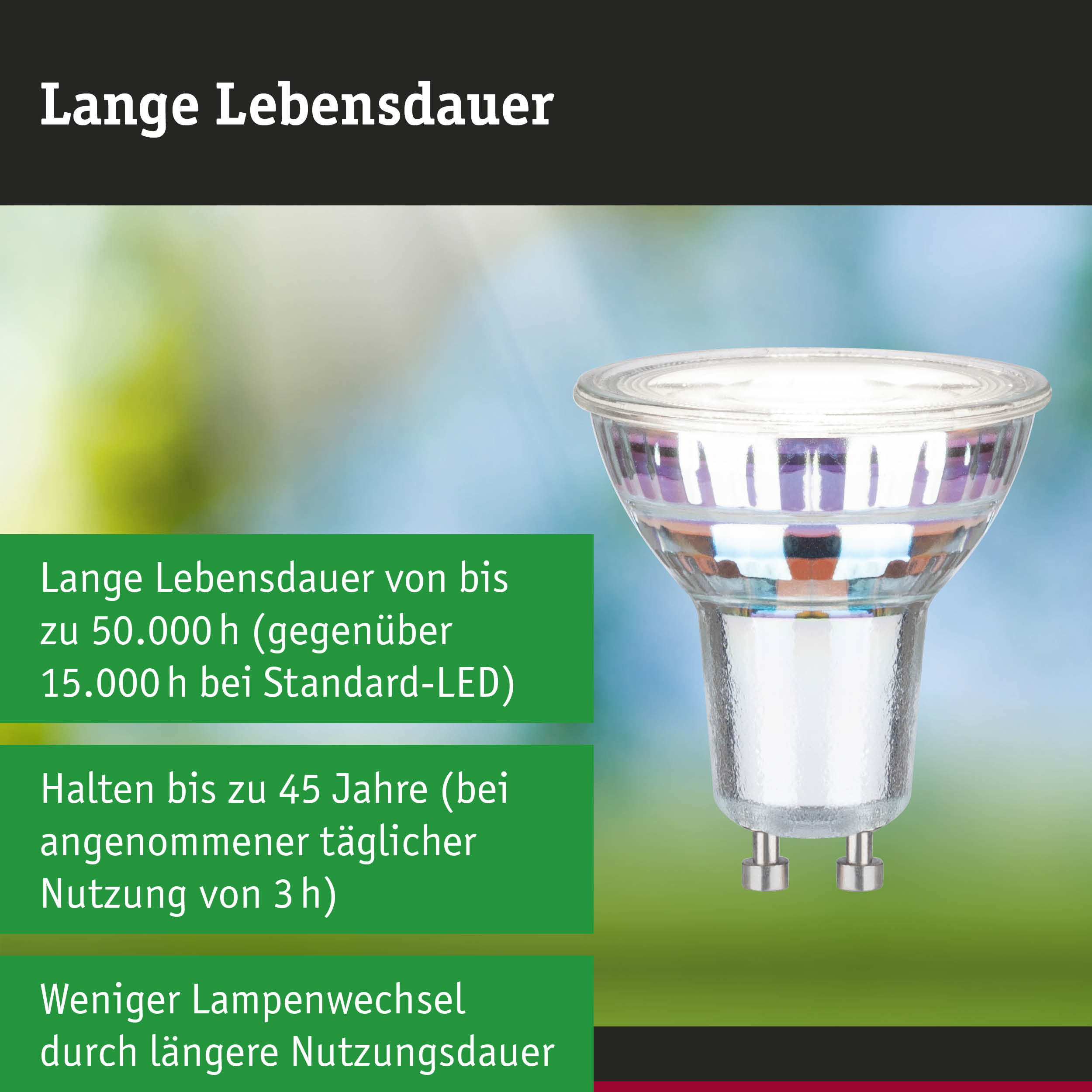Efficient-Line Standard 230V LED Reflektor GU10 1er-Set 450lm 2,5W 4000K Silber