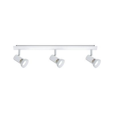 Three-light white metal ceiling spotlight for modern indoor lighting and accent illumination