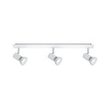 Spot de plafond blanc à trois lampes en métal pour éclairage intérieur moderne et accentué