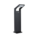 Modern black metal LED outdoor light with motion sensor for garden and terrace lighting