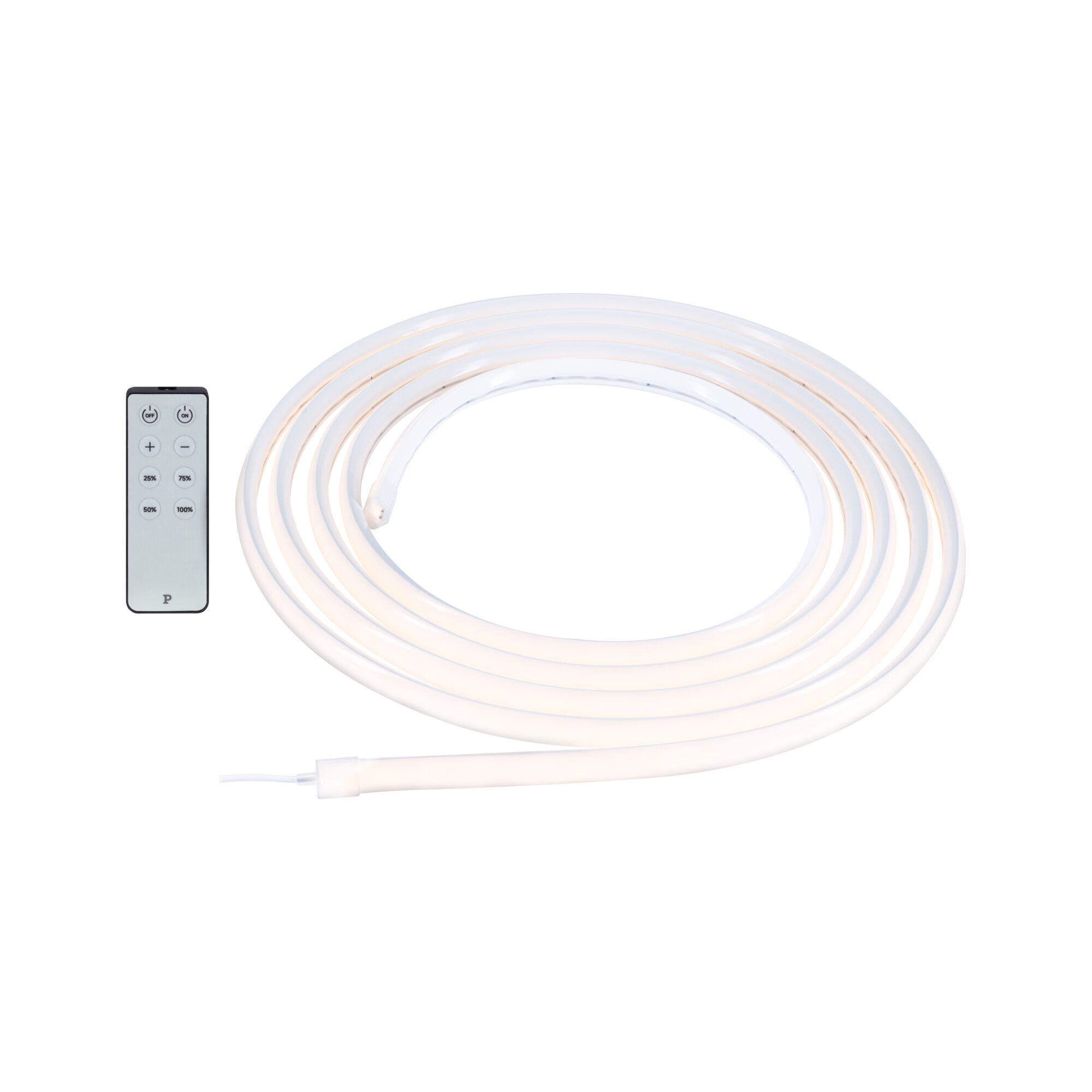 Flexible white LED light strip with remote control for adjustable ambient lighting