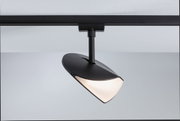 Schwarze LED-Schienenleuchte mit geriffelter Glasabdeckung für moderne Innenbeleuchtung