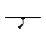 Black metal LED spotlight on track system for flexible indoor lighting solutions