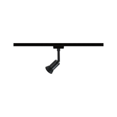 Black metal LED spotlight on track system for flexible indoor lighting solutions