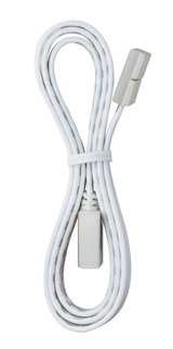 White extension cable with plastic connectors, flexible power cord for lighting and electronics