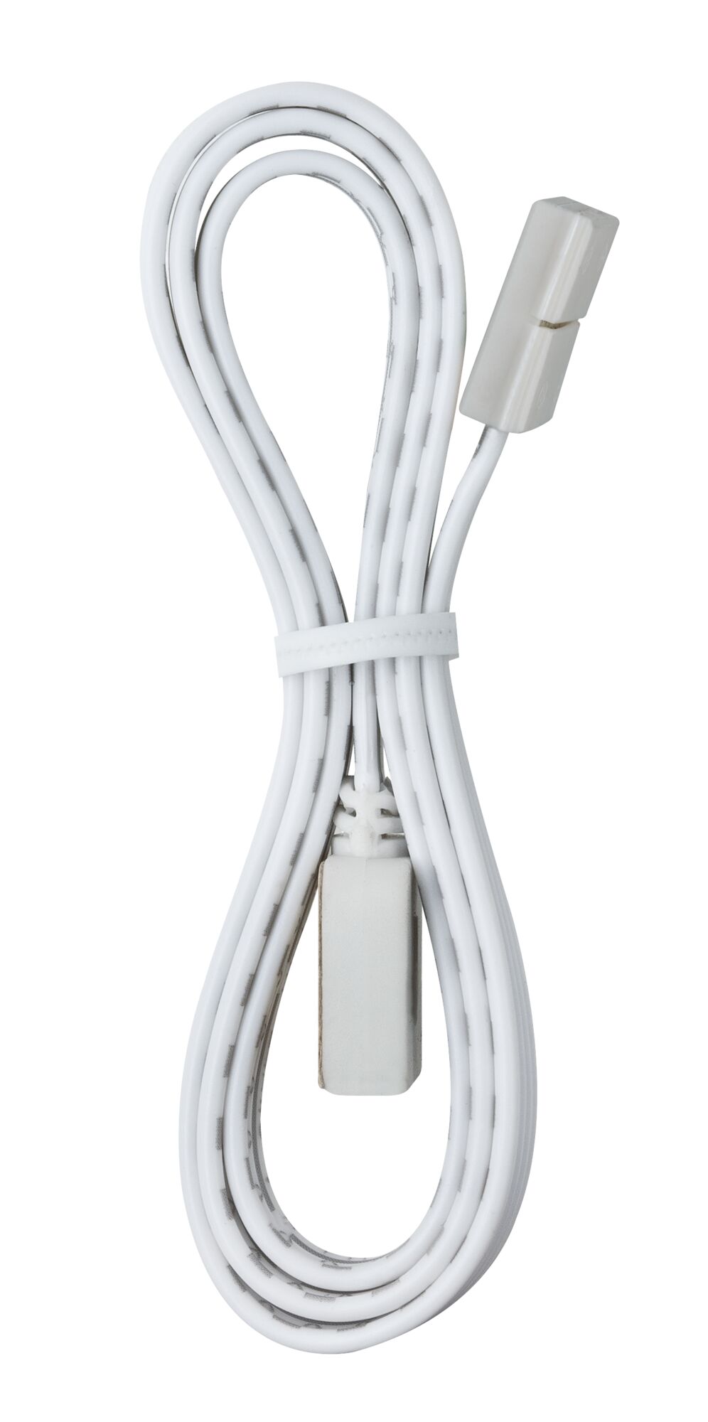 Hvid forlængerledning med plastikstik, fleksibel strømkabel til belysning og elektronik