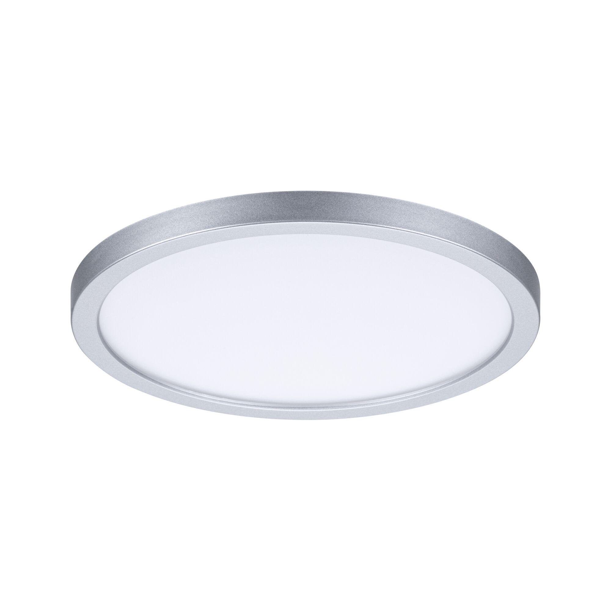 Okrągła lampa sufitowa LED z aluminiową ramą w kolorze srebrnym i białym dyfuzorem do nowoczesnego oświetlenia
