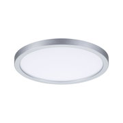 Okrągła lampa sufitowa LED z aluminiową ramą w kolorze srebrnym i białym dyfuzorem do nowoczesnego oświetlenia
