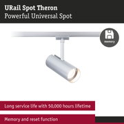URail Spot Theron matte aluminium LED spotlight with long service life and memory reset function