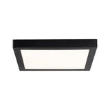 Black square LED ceiling light with white plastic diffuser for modern indoor lighting solutions