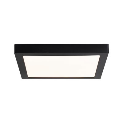 Black square LED ceiling light with matte frame and warm white illumination for living spaces