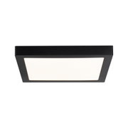 Plafonnier LED carré noir avec cadre mat et lumière blanc chaud pour pièces à vivre