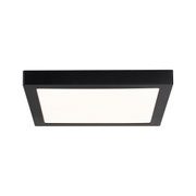 Schwarze quadratische LED-Deckenleuchte mit mattem Rahmen und warmweißem Licht für Wohnräume
