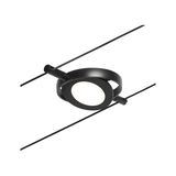 Zwarte LED-kabelspot met ronde kunststof diffuser voor moderne verlichting