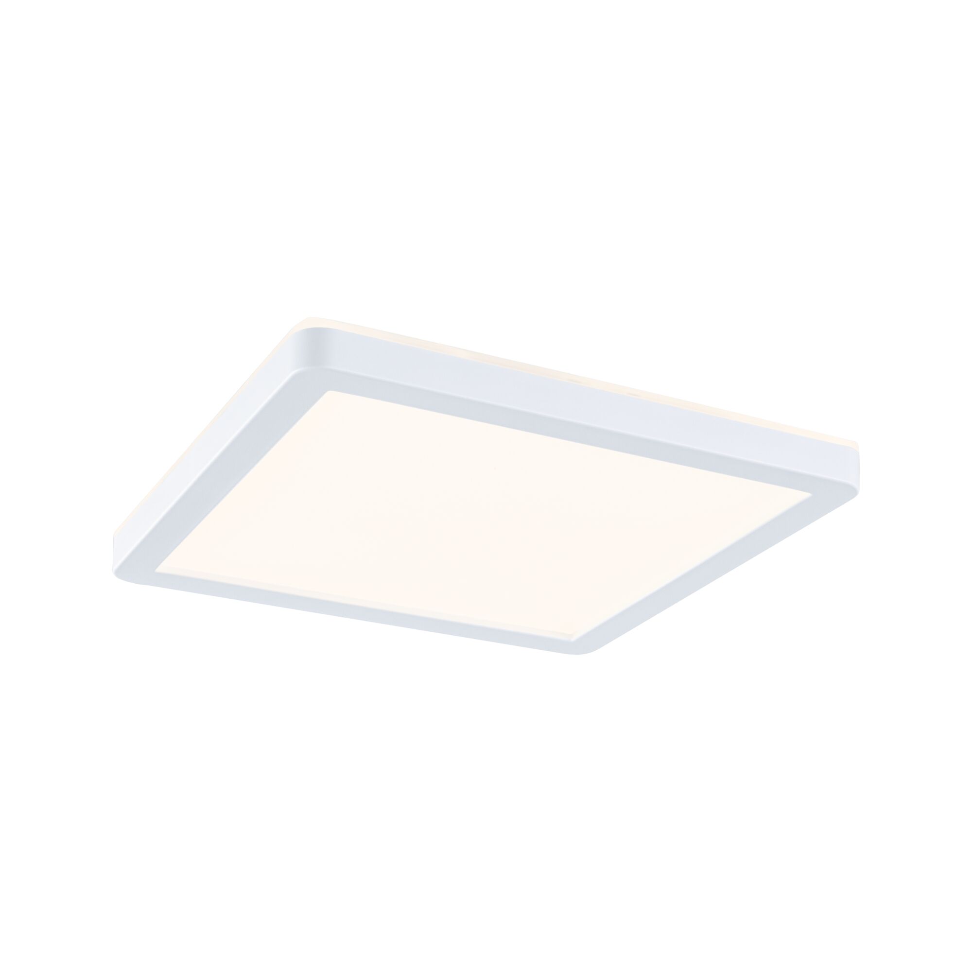 Square white LED ceiling light with slim design for modern rooms and energy-efficient lighting
