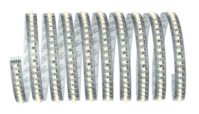 Flexibele LED-strip met warmwitte LEDs op zilveren printplaat voor decoratieve verlichting