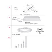 Technische Zeichnung weißer Deckenstrahler mit 160 mm Abstand und 60 VA Transformator Maße