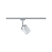 Modern LED spotlight with white glass and silver metal for track lighting system