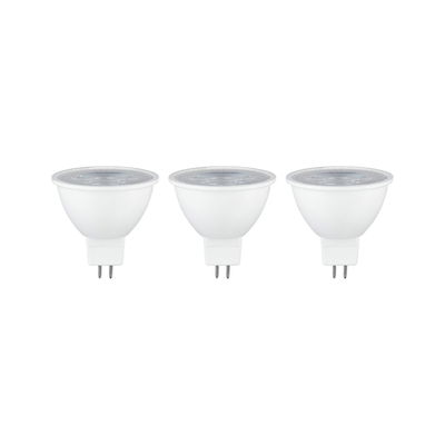Three white LED reflector bulbs with GU5.3 base for energy-efficient lighting