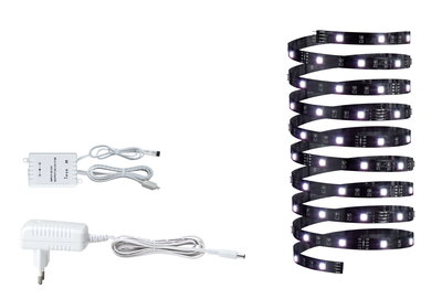 LED strip light with white power adapter and controller for flexible RGB lighting