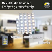 MaxLED 500 LED strip set with remote and power supply, dimmable tunable white light for home lighting