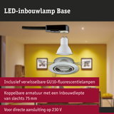 LED-inbouwlamp Base met witte GU10-lamp en zwarte kabel voor directe 230 V aansluiting