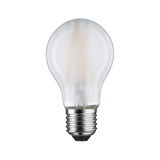 Mattweiße LED-Glühbirne mit E27-Fassung aus Metall und Glas für energiesparende Beleuchtung