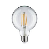 Klassische LED-Filament-Glühbirne aus klarem Glas mit E27-Fassung für energiesparende Beleuchtung