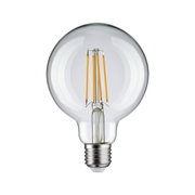Klassische LED-Filament-Glühbirne aus klarem Glas mit E27-Fassung für energiesparende Beleuchtung