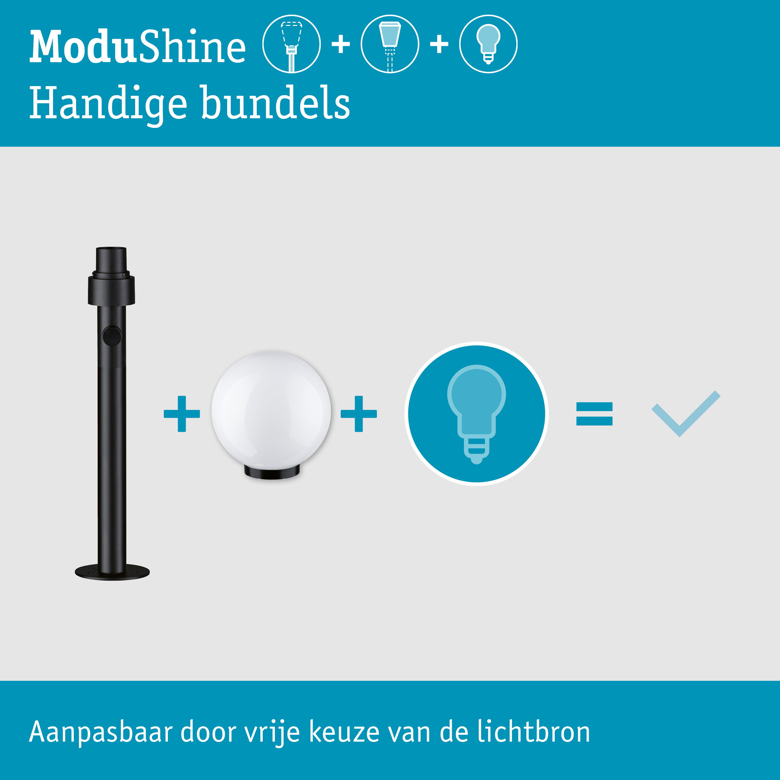Set ModuShine Paaltje Taleno Klein zonder sensor Antraciet