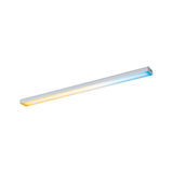Slim silver LED ceiling light with warm and cool white light for modern room illumination