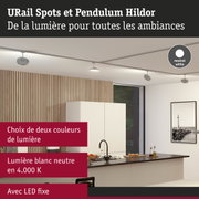Spots LED blancs modernes sur rail avec lumière blanc neutre pour espaces de vie