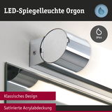 LED-Spiegelleuchte Orgon mit klassischem Design und satinierter Acrylabdeckung in Chromoptik