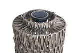 Zonne-energie buitenlamp met gevlochten grijsbruine kunststof voor tuin- en terrasverlichting