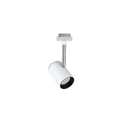 Modern white metal LED spotlight with adjustable head for flexible room lighting