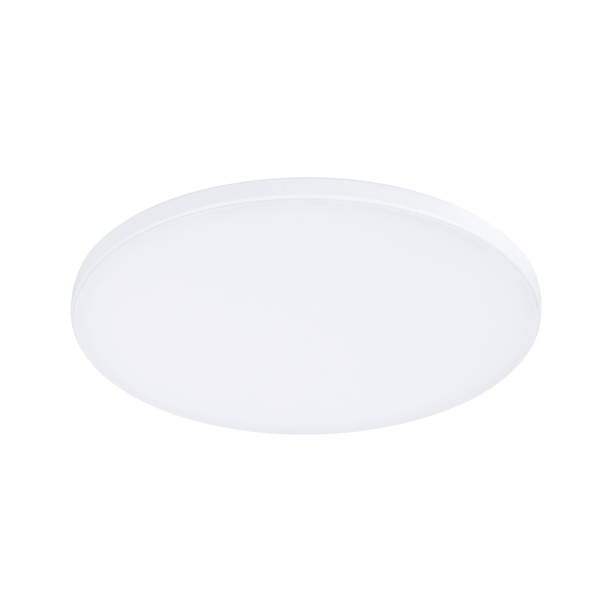 Round white LED ceiling light made of plastic with energy-saving illumination