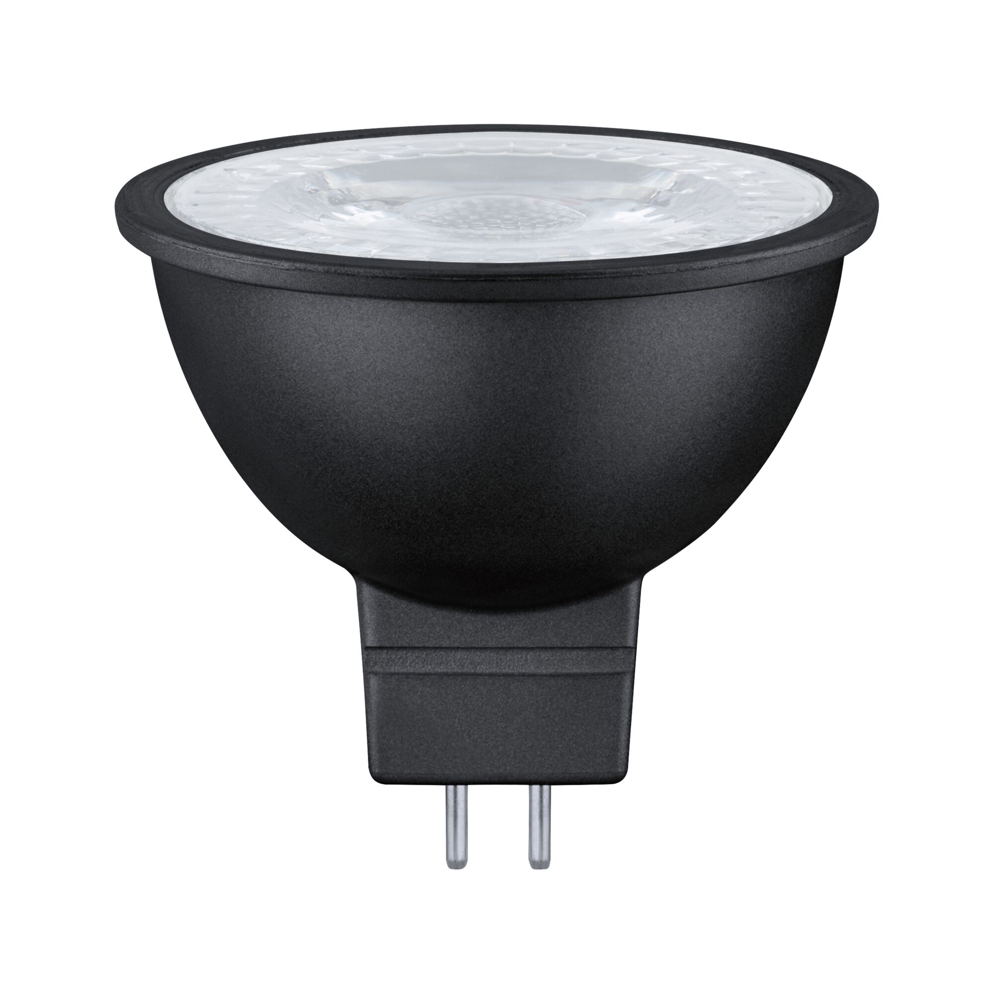Schwarze LED-Reflektorlampe mit klarem Glas und GU5.3 Sockel für energiesparende Beleuchtung