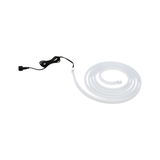 Flexibles LED-Lichtband in Weiß mit schwarzem Anschlusskabel für dekorative Beleuchtung
