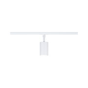Moderne hvid LED-skinne spotlight med rillede metalcylindrer til accentbelysning indendørs